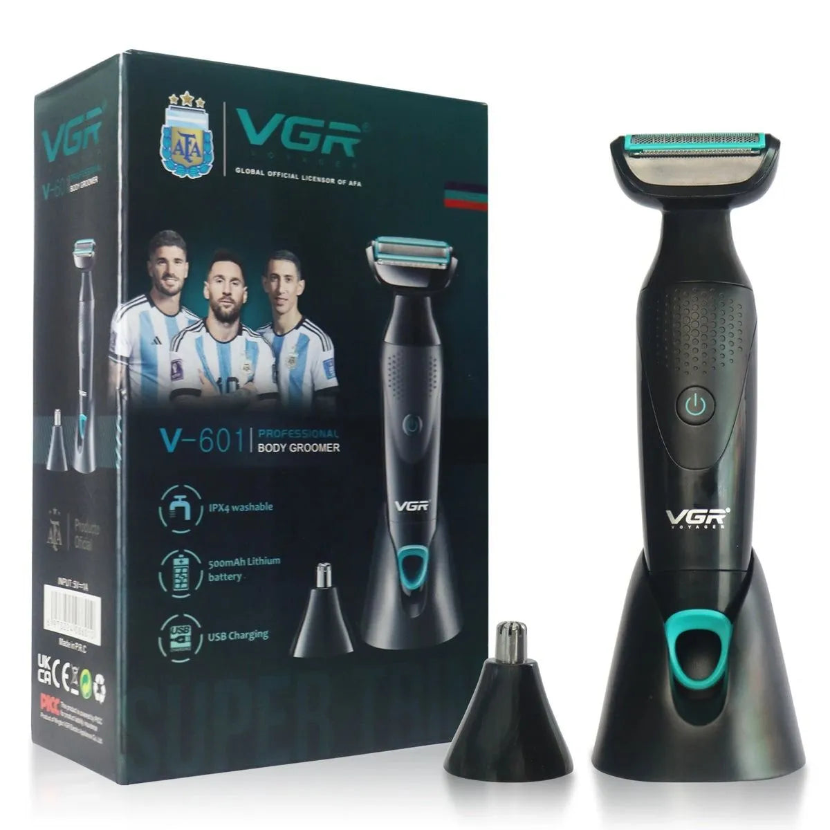 ماكينة تشذيب وإزالة شعر الأنف والأذن الاحترافية VGR V-601 الآمنة