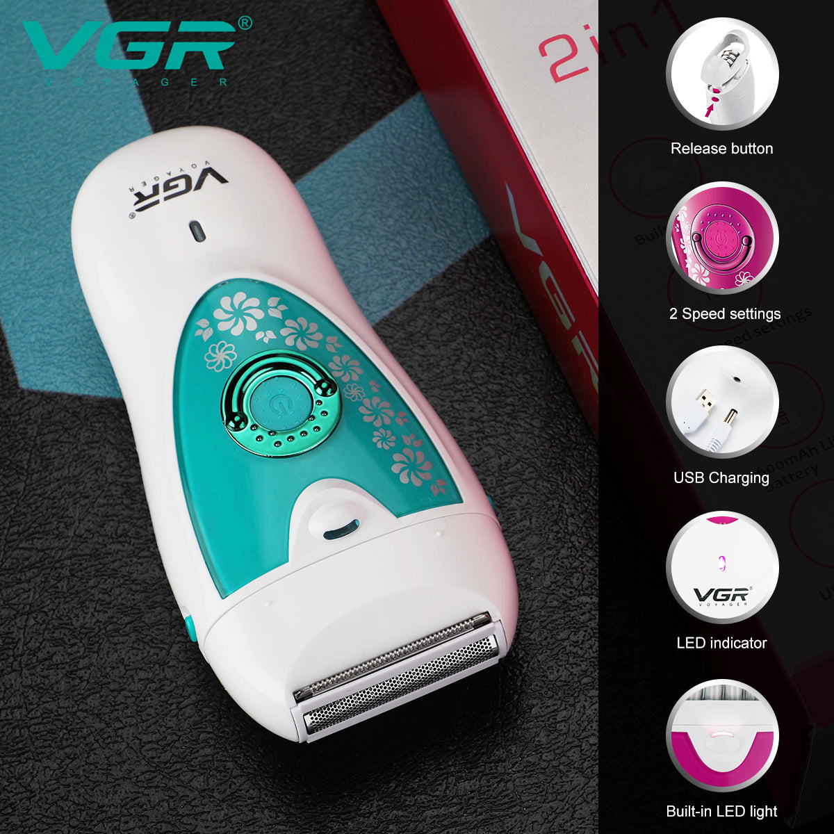 ماكينة ازالة الشعر النسائية VGR 722