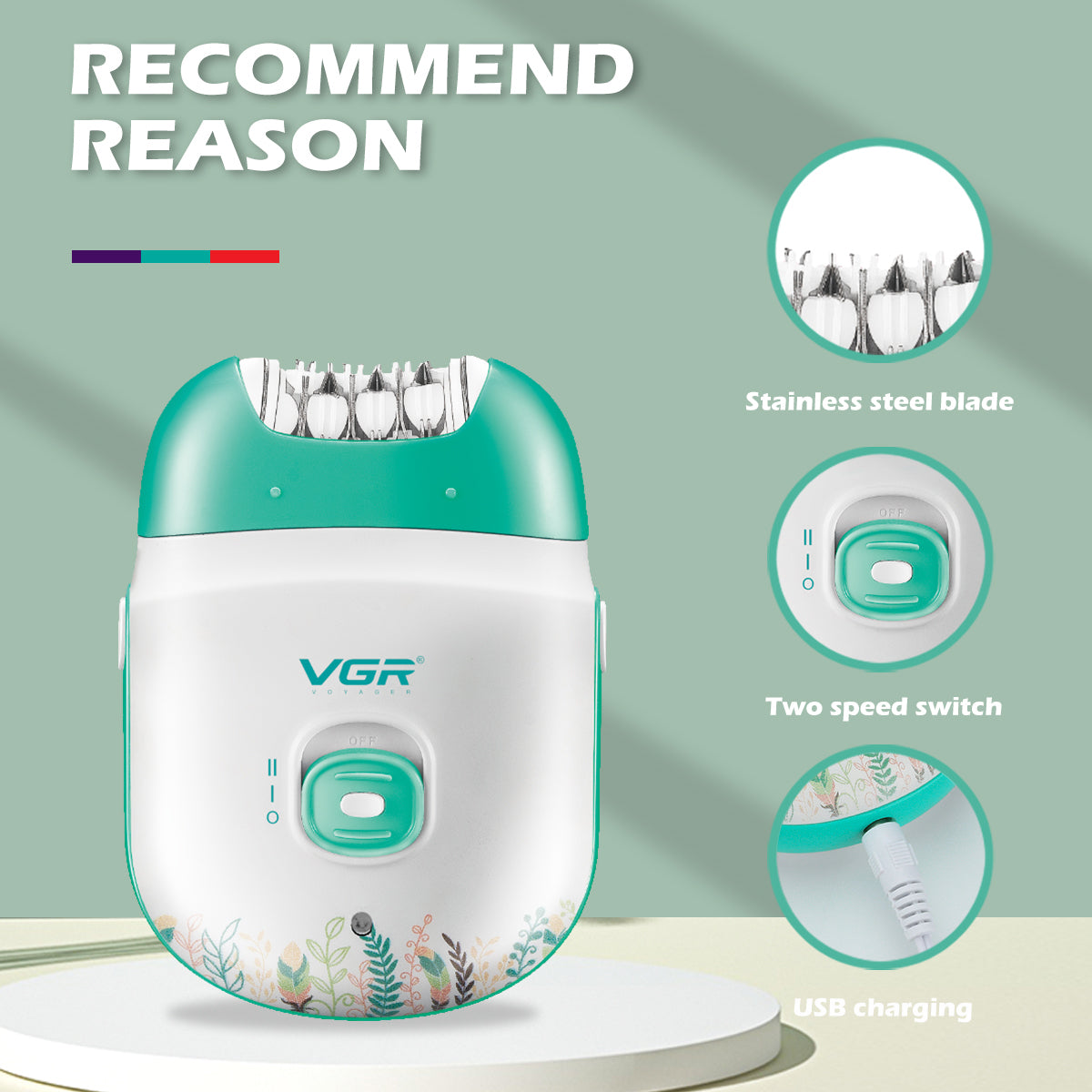 ماكينة ازالة الشعر النسائية VGR 726