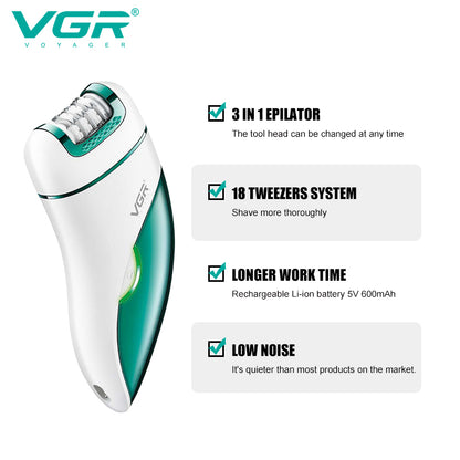 ماكينة ازالة الشعر النسائية VGR 731 3*1