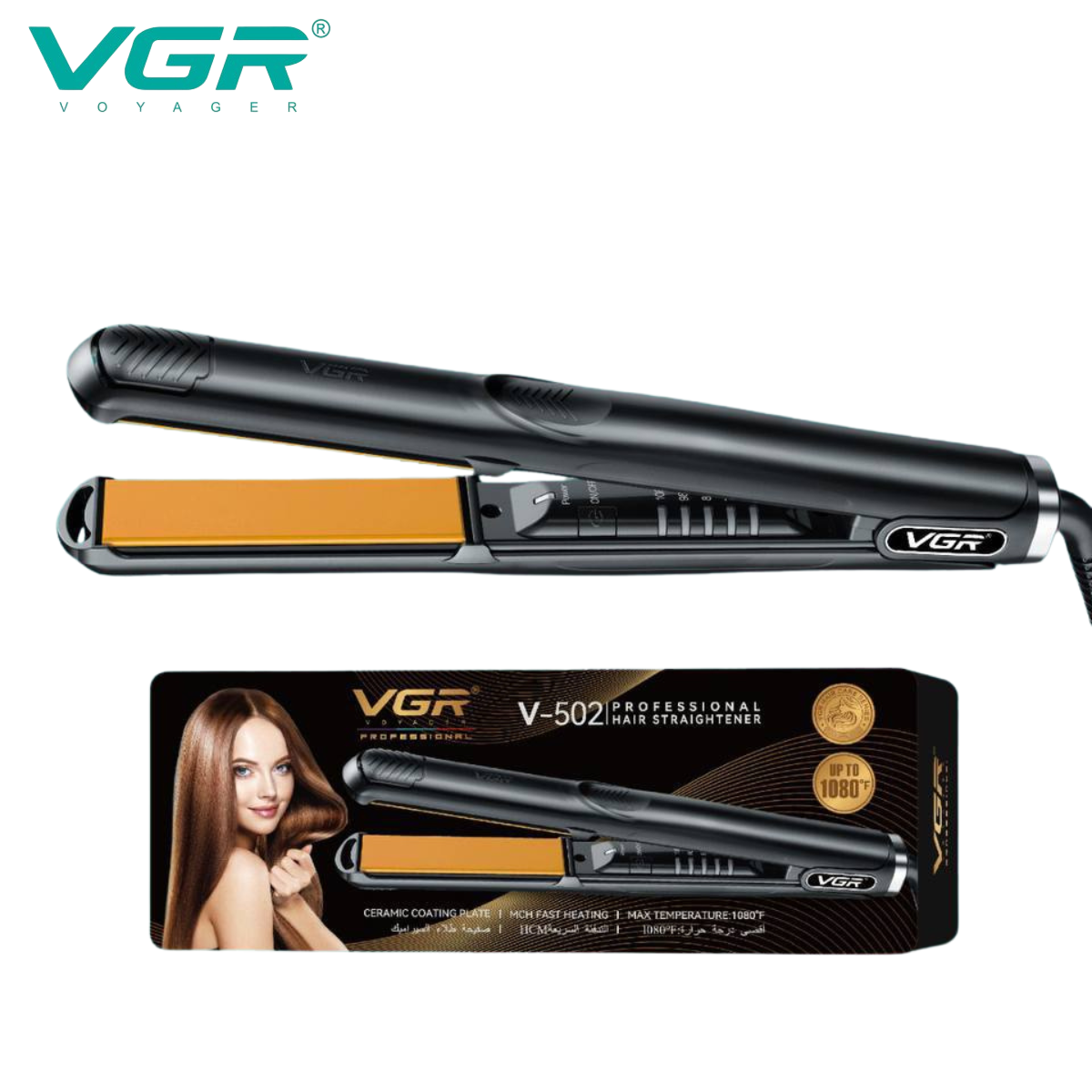 مكواة فرد الشعر الاحترافية VGR V-502 للسيدات