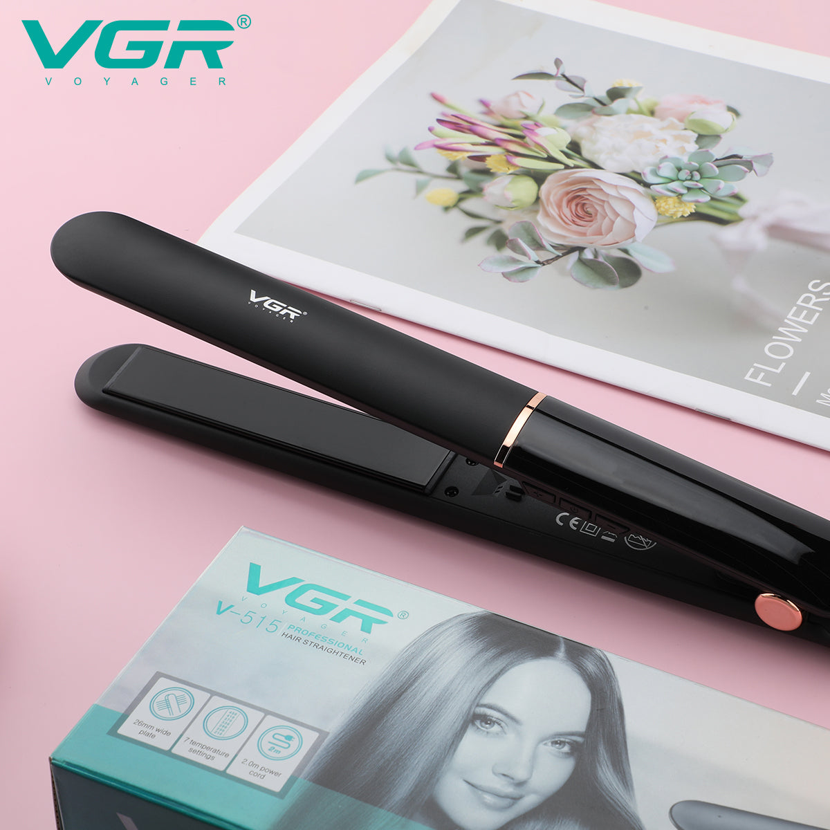 مكواة فرد الشعر الاحترافية VGR V-515 للسيدات
