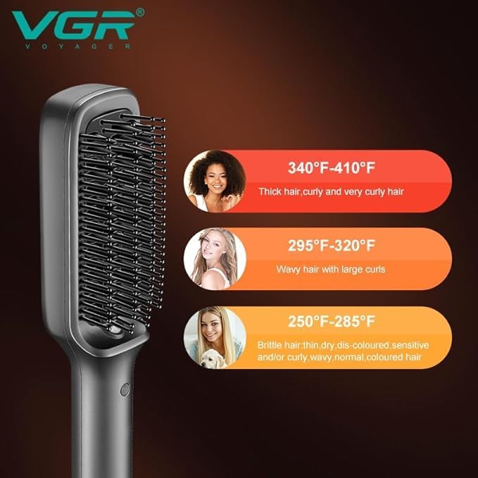 فرشاة فرد وتصفيف الشعر السيراميك الحرارية VGR V-560 الاحترافية