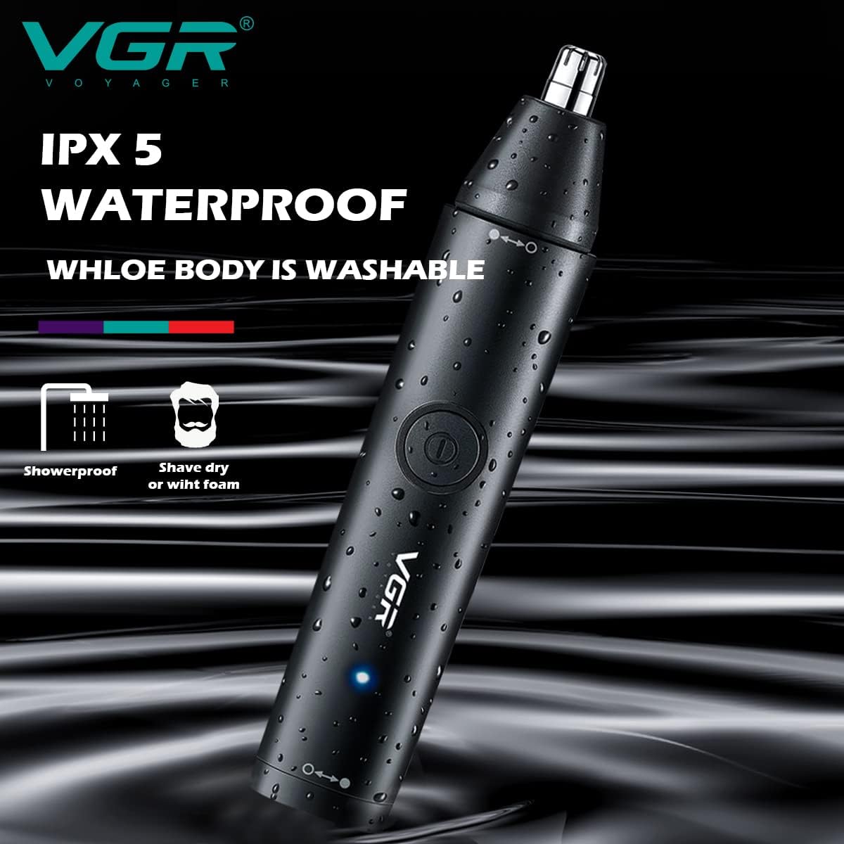 ماكينة تشذيب شعر الأنف والأذن والحواجب VGR V-613 متعددة الاستخدامات