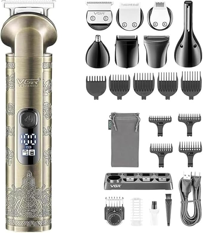 مجموعة العناية والحلاقة المتكاملة للرجال VGR V-109 الاحترافية (6 في 1) - مقاومة للماء