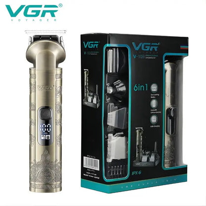 مجموعة العناية والحلاقة المتكاملة للرجال VGR V-109 الاحترافية (6 في 1) - مقاومة للماء