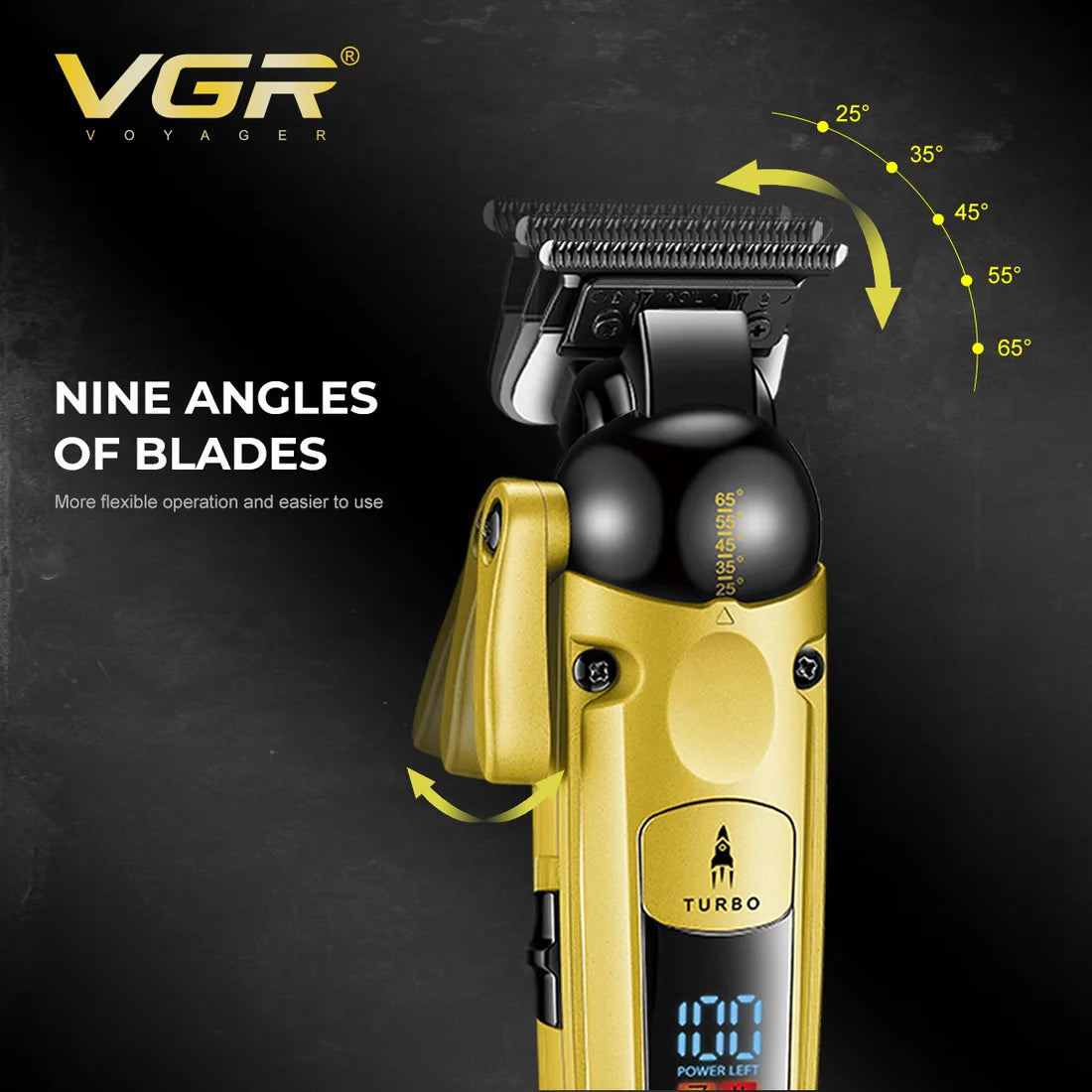 ماكينة حلاقة وتحديد الشعر واللحية الاحترافية VGR V-274 بشاشة ديجيتال