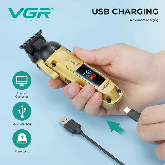 ماكينة حلاقة وتحديد الشعر واللحية الاحترافية VGR V-274 بشاشة ديجيتال