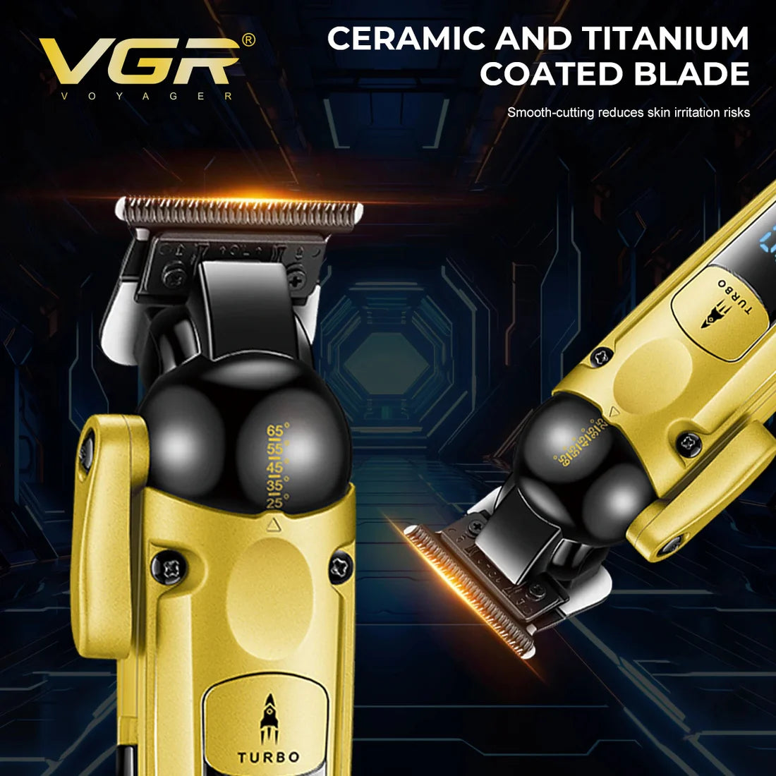 ماكينة حلاقة وتحديد الشعر واللحية الاحترافية VGR V-274 بشاشة ديجيتال
