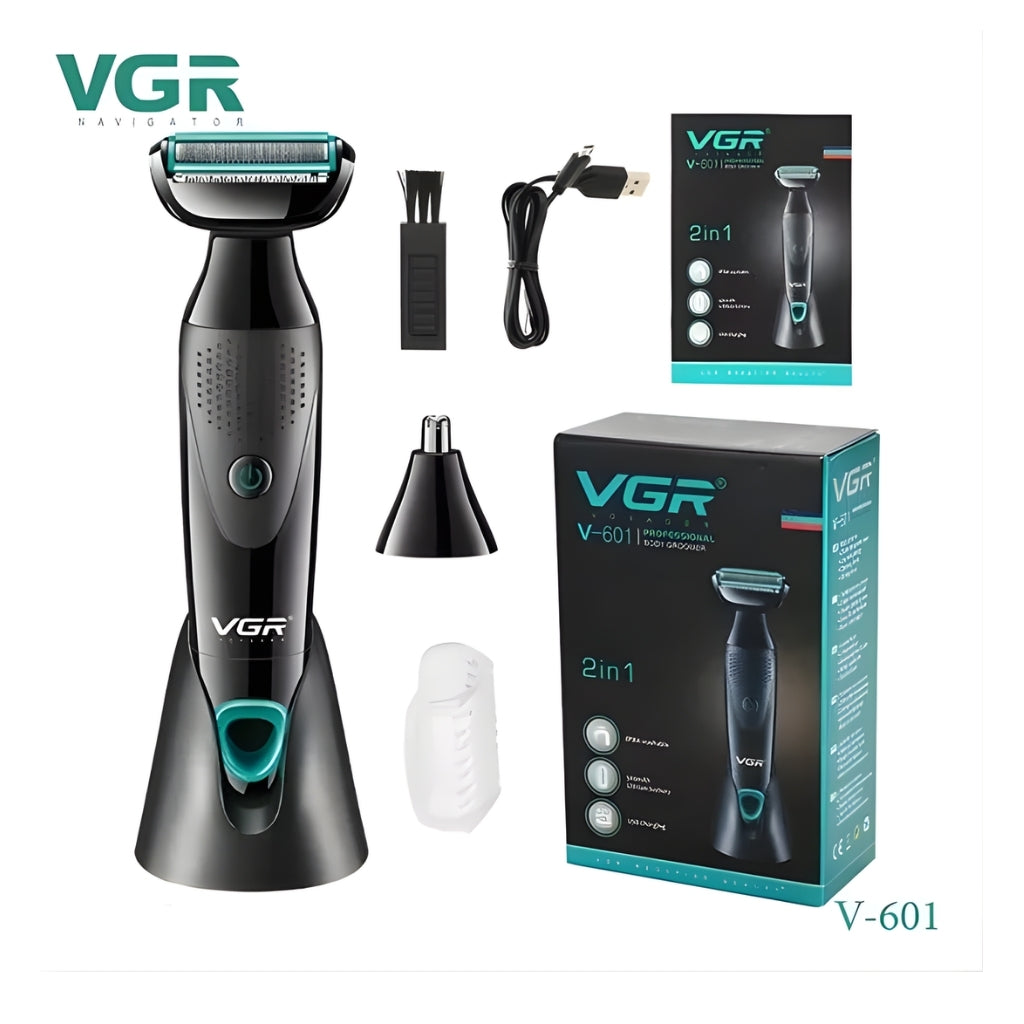 ماكينة تشذيب وإزالة شعر الأنف والأذن الاحترافية VGR V-601 الآمنة